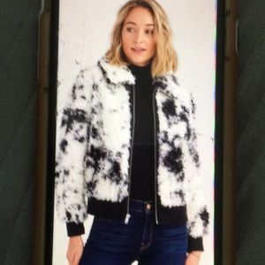 7 For All Mankind Curly Faux Sherpa Bomber Jacket